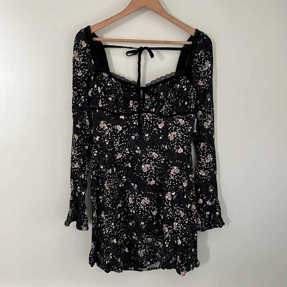 FREE PEOPLE velvet trimmed dress NWT